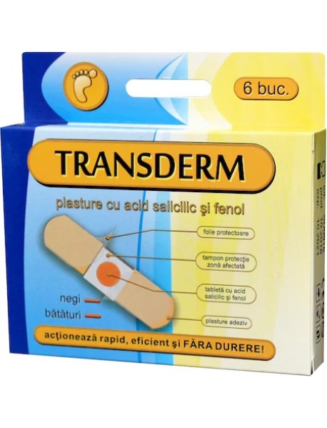 Transderm plasturi pentru negi si bataturi, 6 bucati