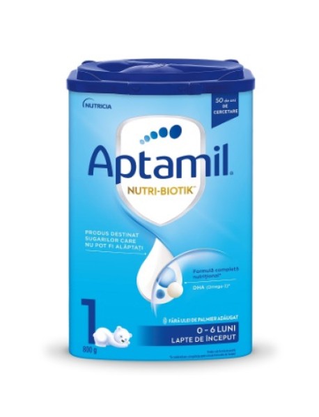Lapte Praf Aptamil 1 Nutri-Biotik, 0-6 luni, 800g