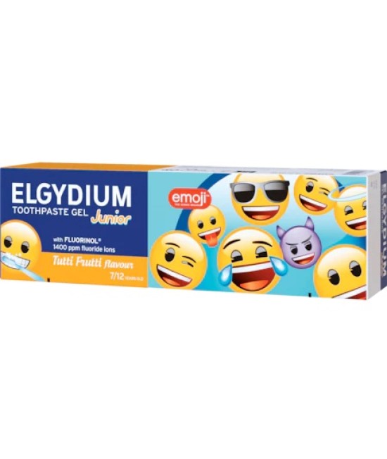 Pfoc Elgydium emoji pasta dinti junior tutti frutti, 7-12 ani, 50 ml