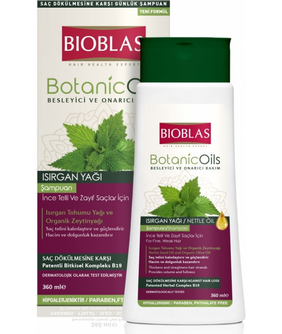 Sampon Bioblas Botanic Oils cu ulei de urzica pentru par subtire si fragil, 360 ml