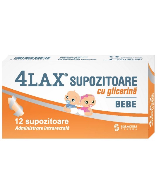 4Lax Bebe Supozitoare cu glicerina 750 mg, 12 supozitoare