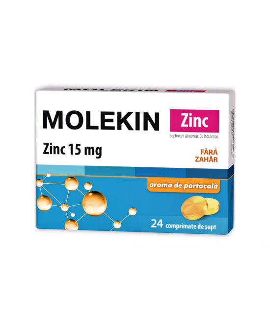 Zdrovit Molekin Zinc 15 Mg fara zahar, 24 Comprimate