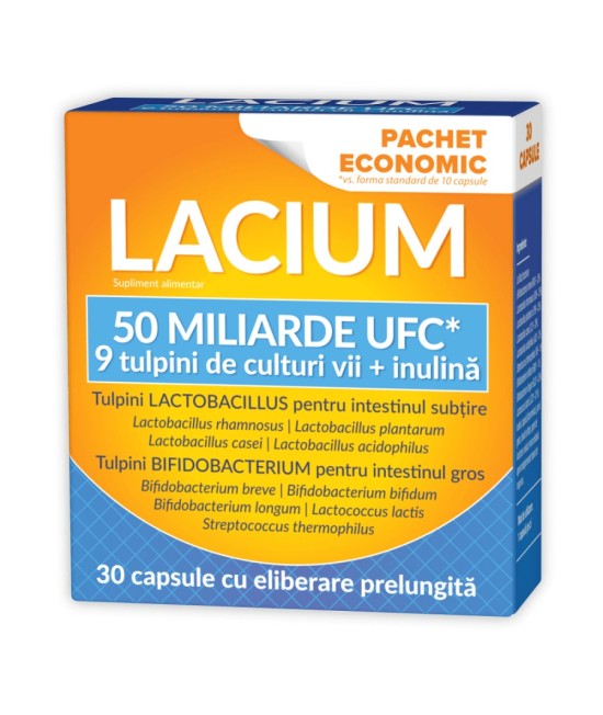Lacium 50 miliarde UFC, 30 capsule cu eliberare prelungita 10% Reducere