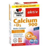Doppelherz aktiv Calciu 900 mg + D3 + Biotina + Acid folic, 30 comprimate